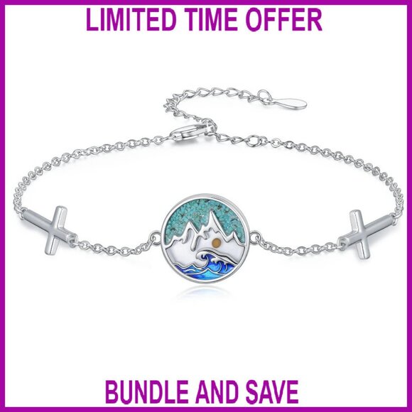 Sterling Silver Mustard Seed Cross Bracelet Christian Faith Jewelry - Picture 1 of 8